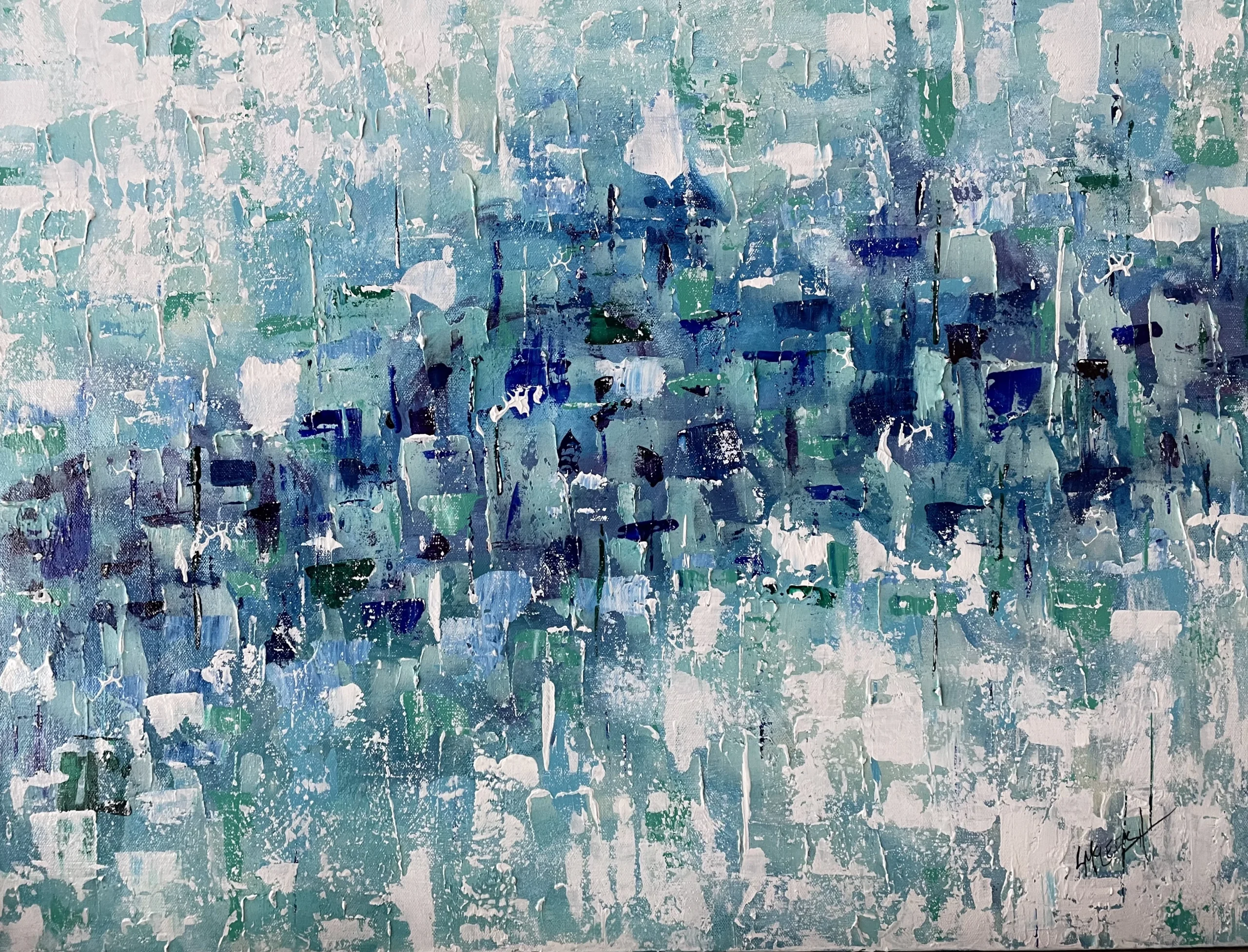 Blue Green Abstract: view 1