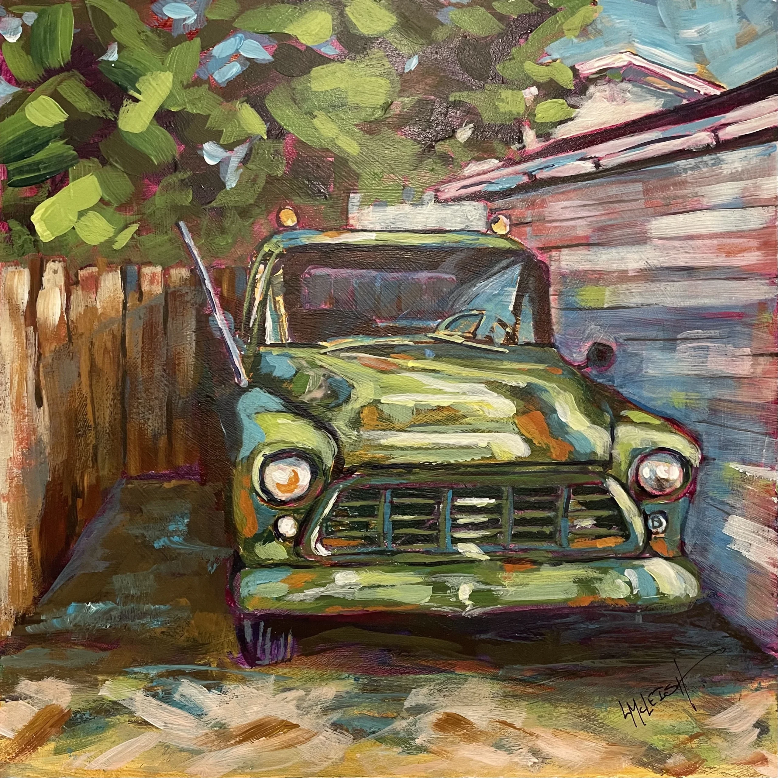 Vintage Green Truck: view 1